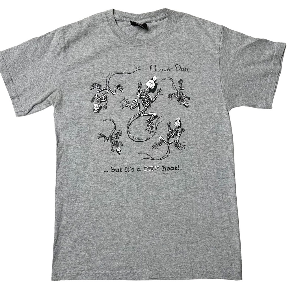 Vintage 1996 Hoover Dam Lizard Skeleton Dry Heat Graphic TShirt Sportex Unisex S